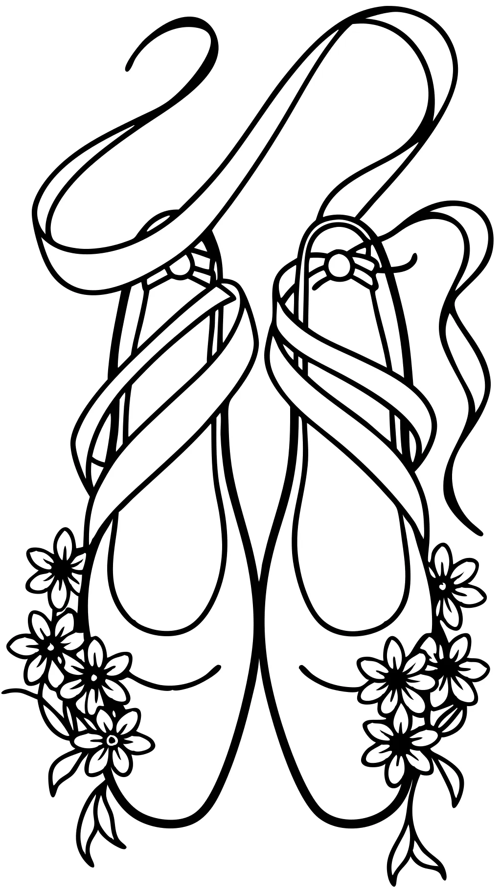 coloriage de pantoufles de ballet